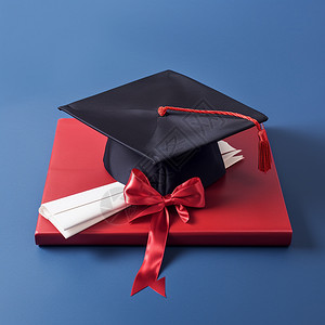 庆祝毕业的学士帽背景图片