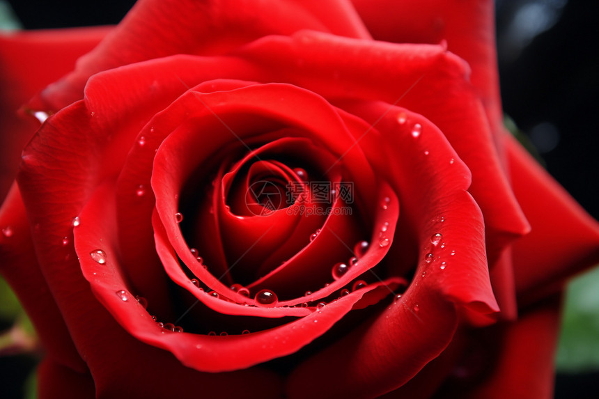 雨后的红色玫瑰花图片