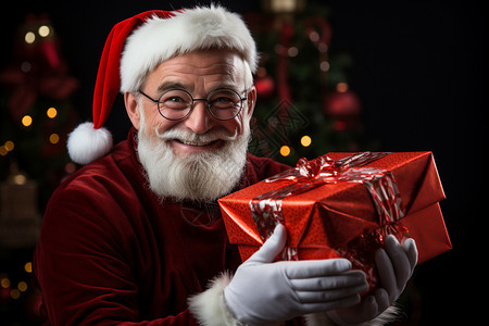 圣诞老人手中的礼物图片