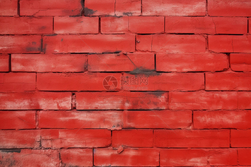 破旧的红色砖墙背景图片