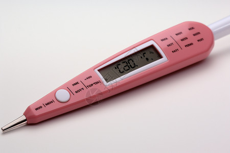 粉色的电子温度计背景图片