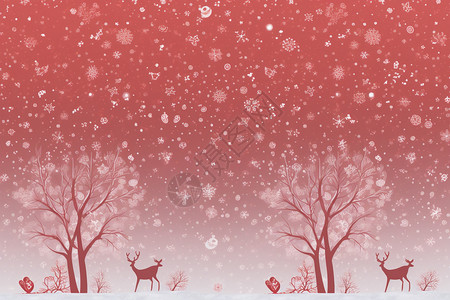 树林中的鹿粉色系丛林小鹿背景设计图片