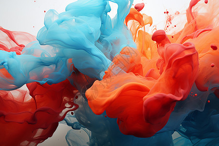 水彩颜料素材水中流动的水彩颜料设计图片