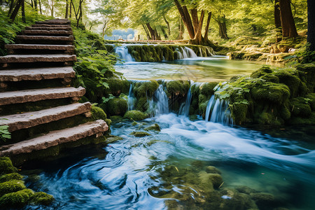 碧绿的湖水背景图片