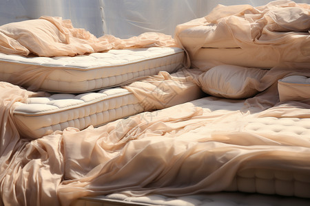 卧室床垫详情页丝绸般的床垫背景