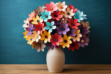 纸花素材色彩缤纷的纸花装饰背景