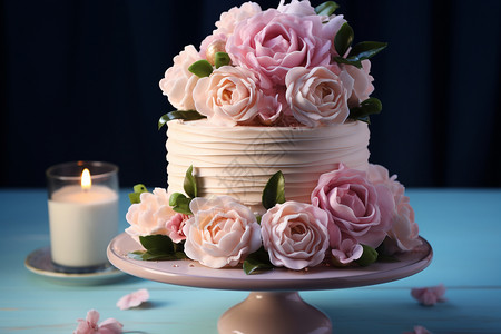 浪漫的蛋糕背景图片
