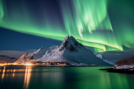 北极之光的壮美背景图片