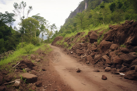 泥泞的道路背景图片