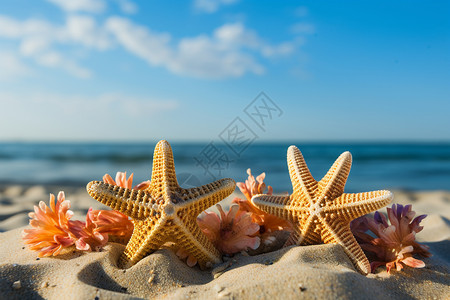 海边的海星背景图片