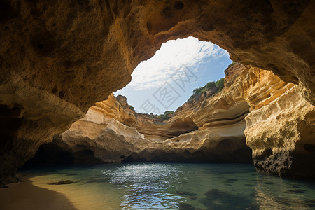 海洞花美丽的天然海洞背景