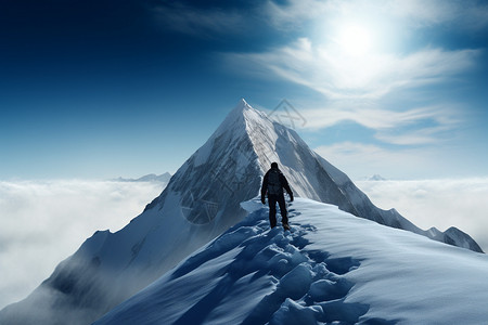 山峰上的孤勇者背景图片