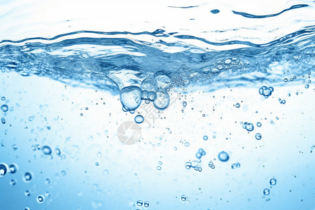 蓝色气泡水泡水流中流动的气泡背景