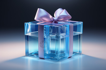 亚克力透明亚克力质感的礼物盒设计图片