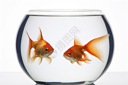 鱼缸里游动的金鱼背景图片