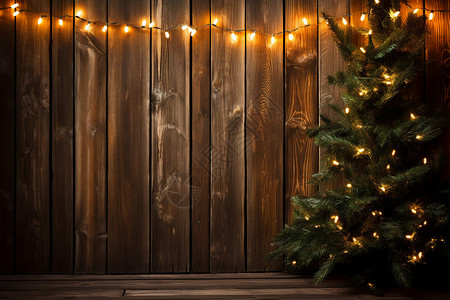 夜幕下的圣诞树背景图片