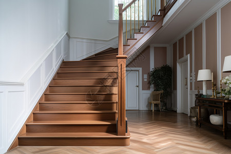 典雅的木楼梯高清图片