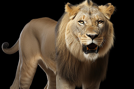 豹狮凶猛姿态的狮子背景