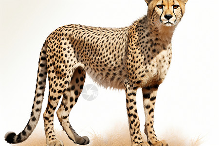 轮廓清晰的野生豹背景图片