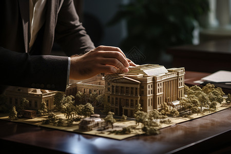 商品交易建筑模型背景图片