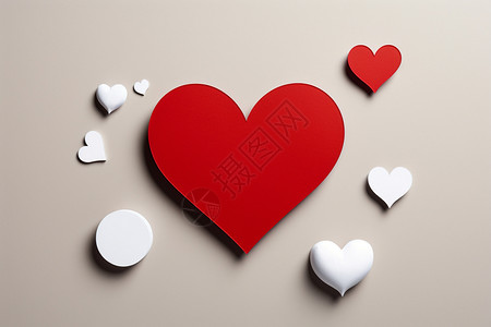 爱心边框装饰浪漫的红色爱心模型设计图片