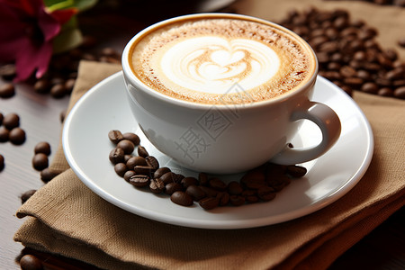 清晨美味的咖啡背景图片