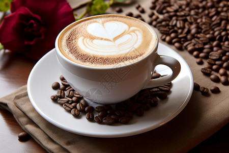 一杯浓醇的咖啡高清图片