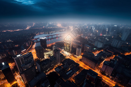 夜晚城市的灯光背景图片