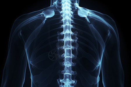 脊椎扫描胶片背景图片