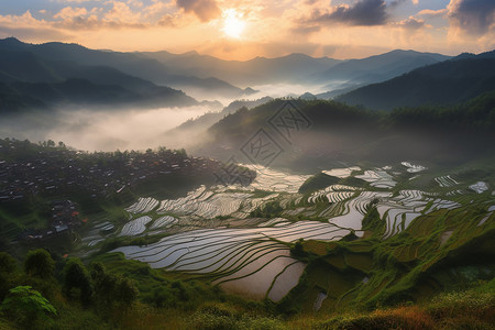 绵延的乡村美景背景图片