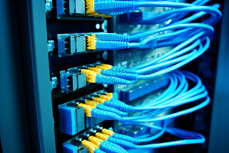 蓝色网络连接线复杂的网络连接线背景