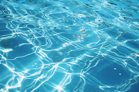 夏日泳池中的池水高清图片