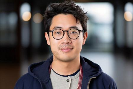 戴眼镜的亚洲男性图片