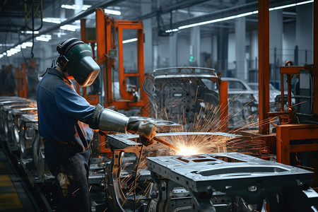 工厂焊接的工人图片