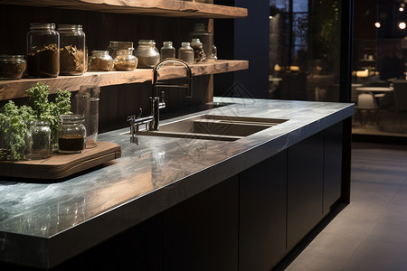 现代厨房置物架高清图片