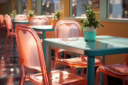 蓝色柔和背景柔和光线的用餐环境背景