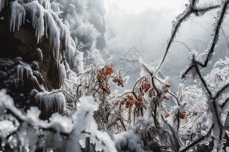 冬日森林的冰雪图片