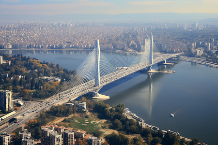 俯瞰的城市桥梁图片