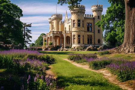 公园里的城堡公园里的梦幻城堡背景