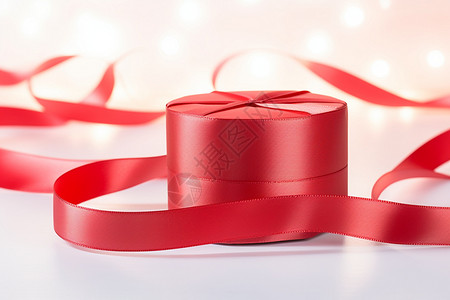 包装礼物的红色丝带图片