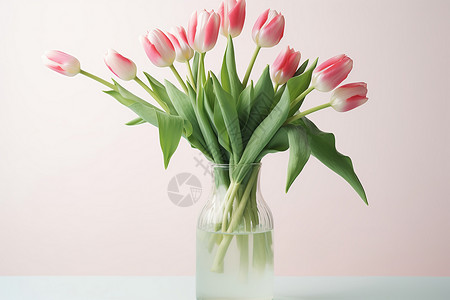 美丽的郁金香花瓶图片