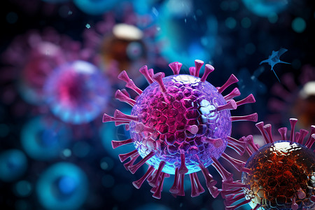 3D医学病毒细胞高清图片