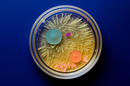 彩色的微生物培养器皿图片