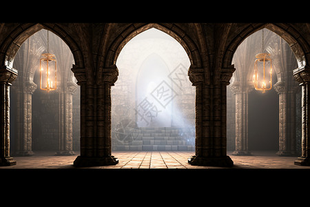 欧式城堡建筑拱门图片