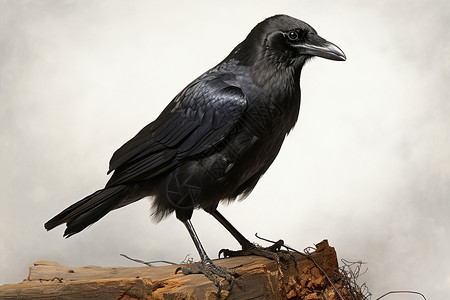 丰富茂密羽毛的乌鸦图片