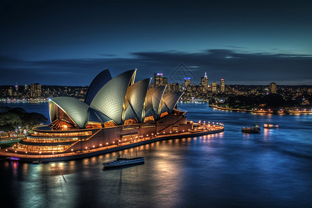 著名的悉尼歌剧院背景