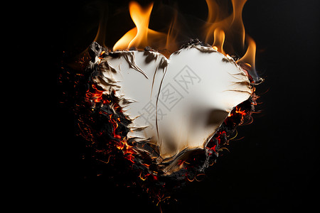 燃烧的心形火焰图片