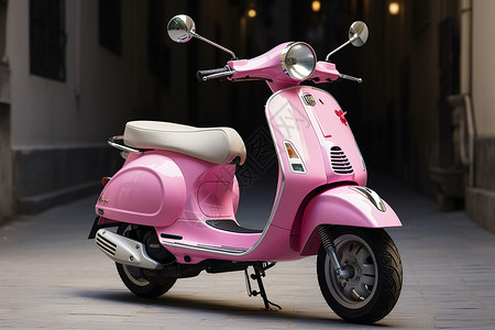 女士摩托车梦幻的粉色女士电瓶车背景
