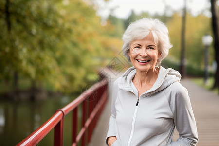 健康生活方式的老年女性背景图片