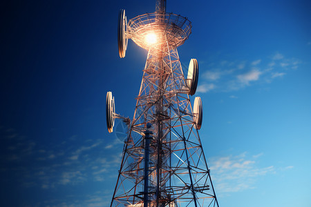 工业通信现代化无线通信塔背景